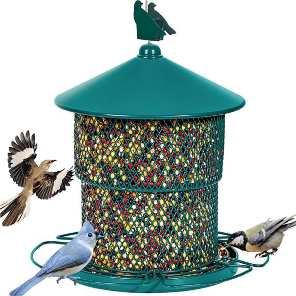 Wild Bird Feeders Outside Hanging for Wild Birds, Large Metal Bird Feeders
